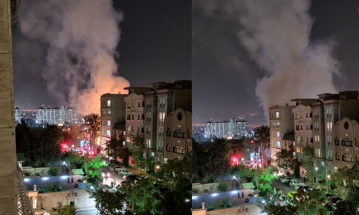 اولین فیلم منتشر شده از آتش سوزی چند ساعت پیش در شرق تهران+فیلم