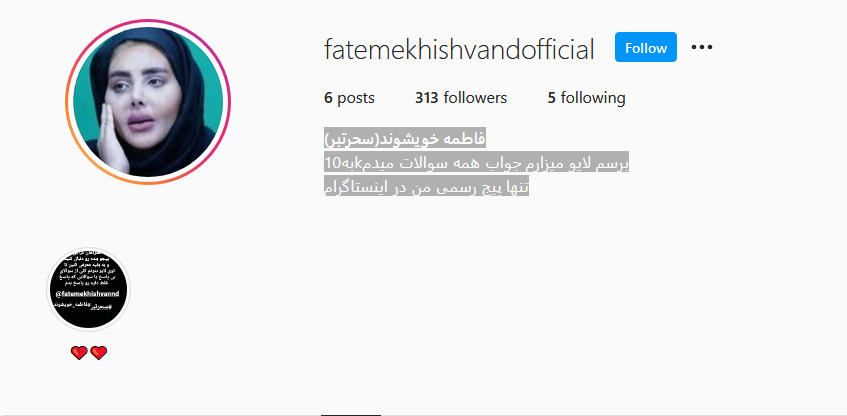 Screenshot_2020-12-23 fatemekhishvandofficial is on Instagram • 313 people follow their account