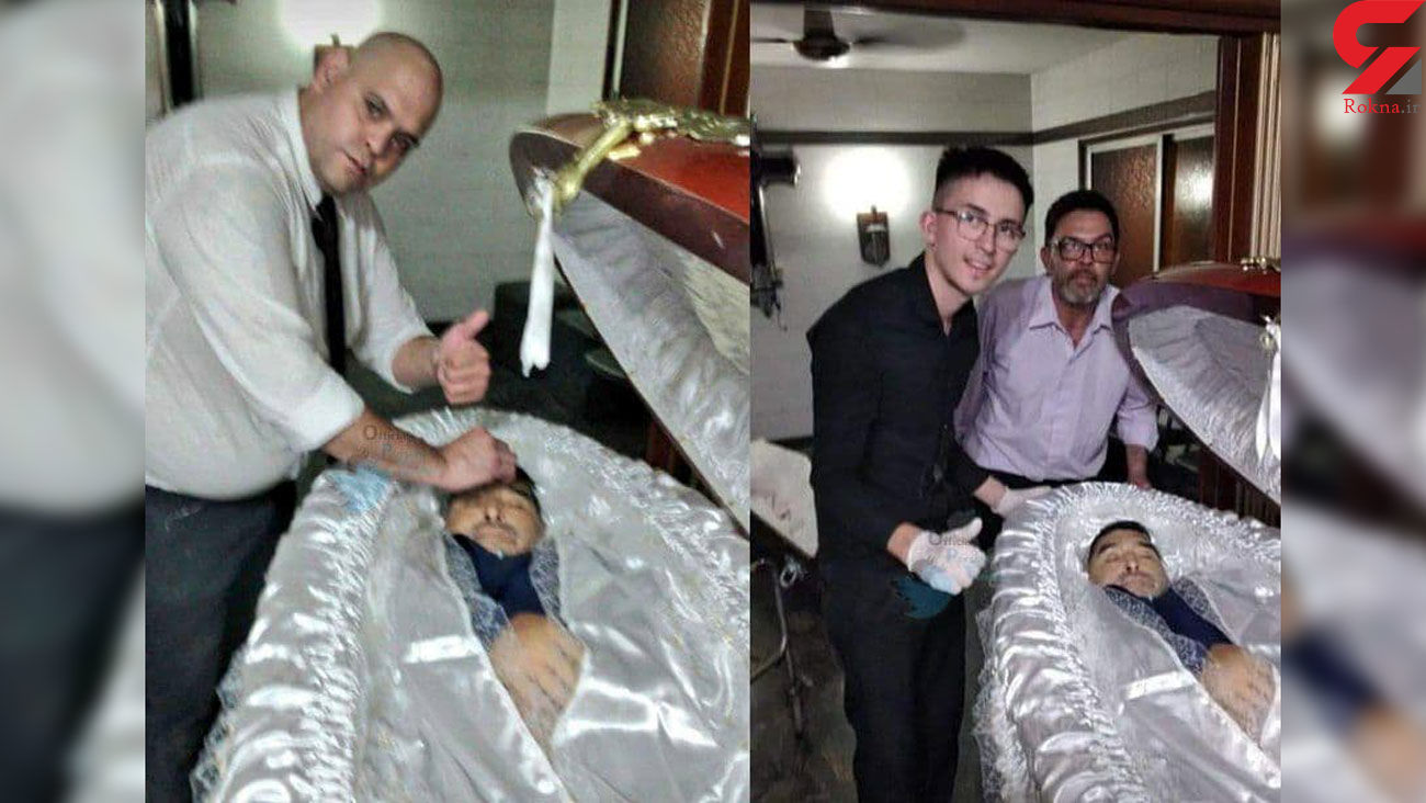 عکس / سلفی بیشرمانه با جسد مارادونا در پزشکی قانونی / همه اخراج شدند