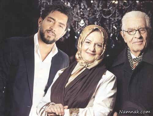 بهرام رادان در کنار پدر و مادرش