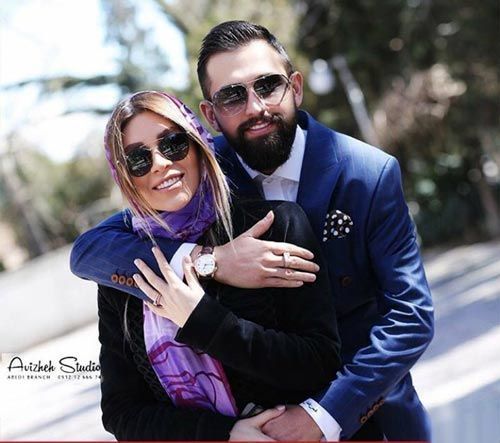 بوسه محسن افشانی و همسرش جلوی دوربین (اتفاقات جنجالی محسن افشانی)